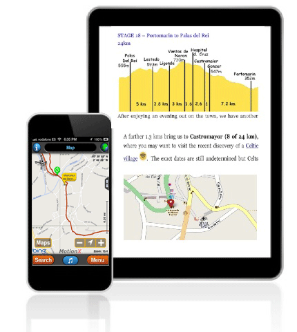 GPS & Carte des sentiers / Indicateur de distance
